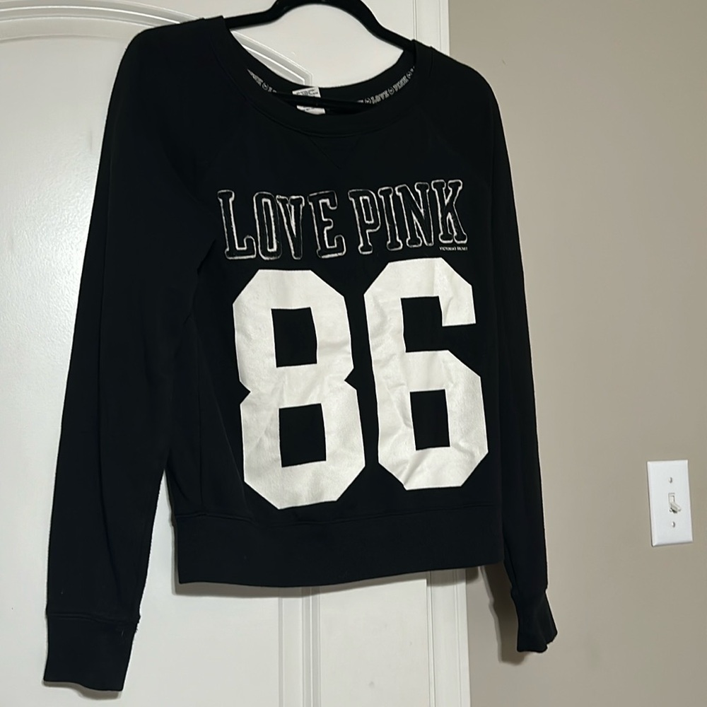 Victoria’s Secret Pink logo black sweater